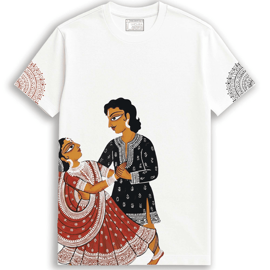 Babu Bibi Sambad-Bengali Kalighat Patachitra Style T-shirt