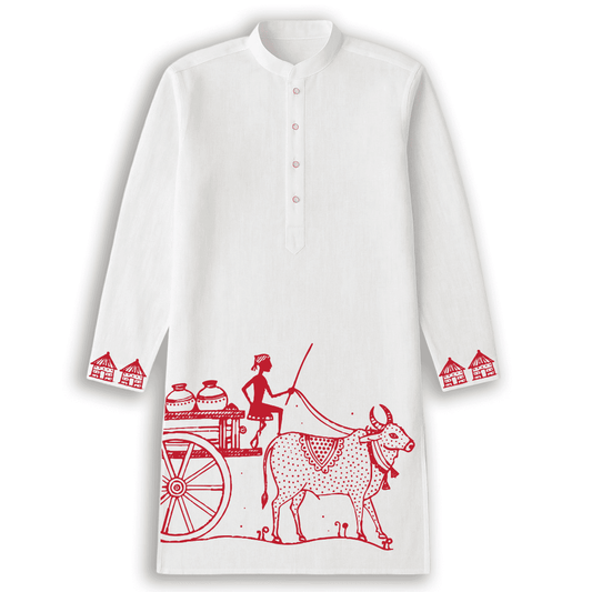 Kumor Parar Gorur Gari- Rabindranath Tagore Folk Art Kurta for Men