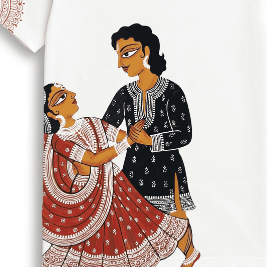 Babu Bibi Sambad-Bengali Kalighat Patachitra Style T-shirt