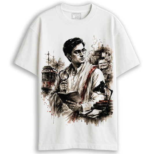 Satyanweshi Byomkesh Ink Art Oversized T-Shirt – Unisex