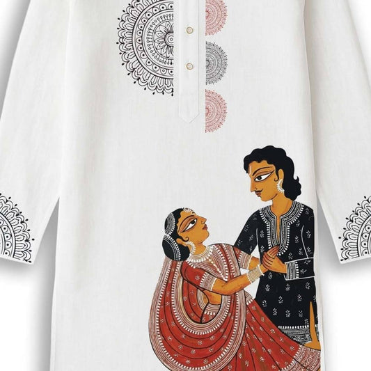 Babu-Bibi Theme Premium Cotton Panjabi (Kurta) - Ethnic Wear for Men