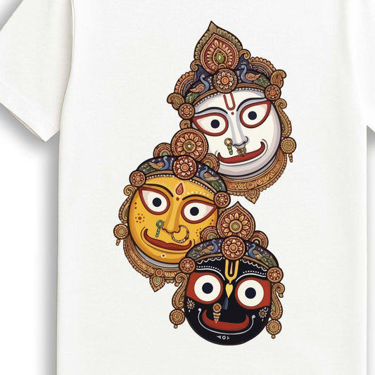 Jagannath Balram Subhadra Holy Trinity T-Shirt | Cotton | Unisex Regular Fit