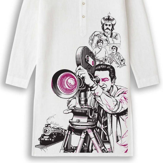 Satyajit Ray Panjabi — The Filmmaker's Eye on White Pure Cotton Panjabi | Wearable Bengali Heritage