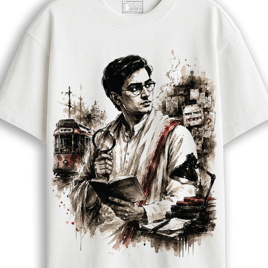 Satyanweshi Byomkesh Ink Art Oversized T-Shirt – Unisex