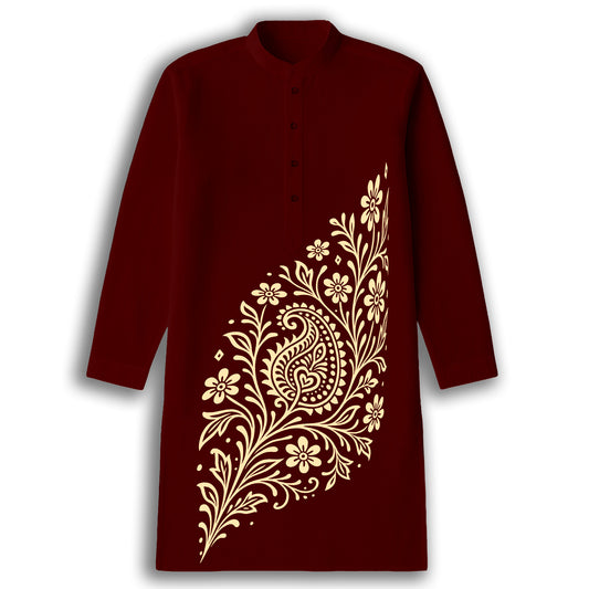 Alpona Grace – Floral Bengali Kurta (Panjabi)