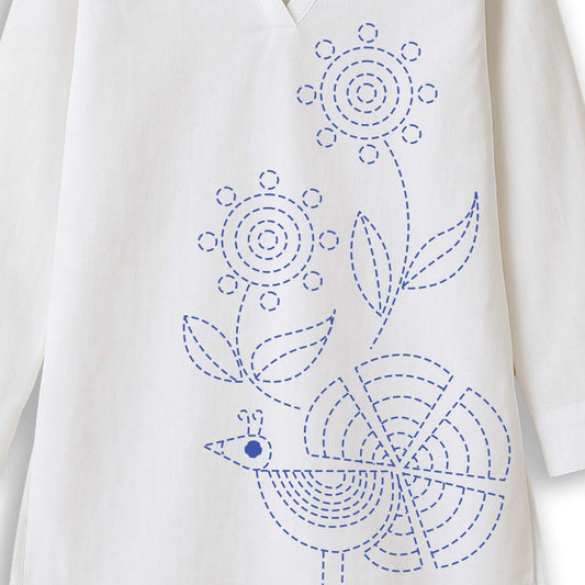 Bengali Heritage Kantha Stitch Inspired Kurti Design for Ladies