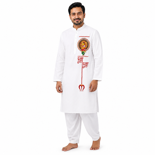 Dugga Dugga – Bengali Festive Kurta with Divine Motif
