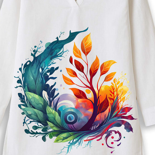 Floral Extravaganza – Artistic Floral Print Ladies Kurti