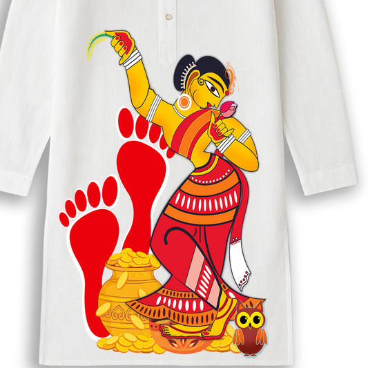 Mahalakshmi – Jamini Roy Style Bengali Heritage Kurta (Panjabi)
