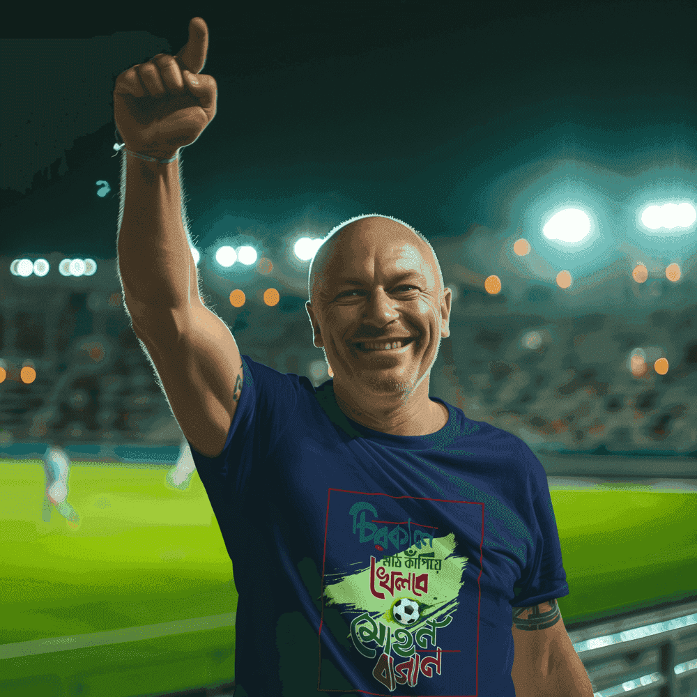 Mohun Bagan T-Shirt by Smarteez, featuring a stylish Bengali design for passionate football fans. Made from premium cotton for comfort and durability.