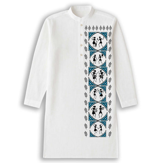 Nritya – Warli Folk Art Kurta for Men