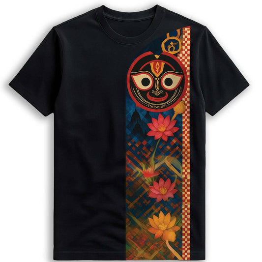 Jagannath T-Shirt – Sacred Lotus Trail Design for Rath Yatra