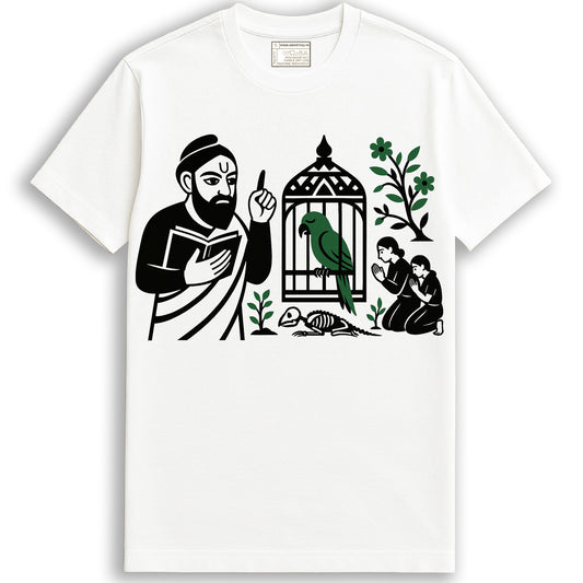 Totakahini – Bengali Graphic T-Shirt from Tagore’s Caged Parrot Story