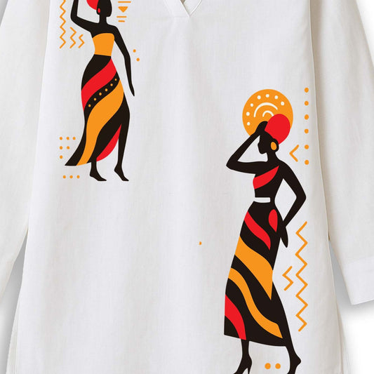 Tribal Grace – Bold Tribal Lady Kurti for Women