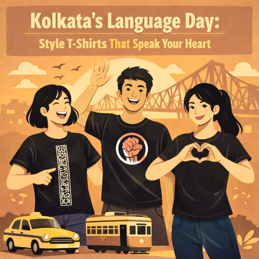 Kolkata's Language Day Style Tshirts