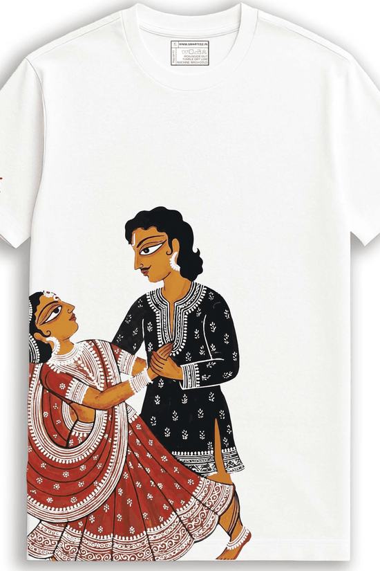 Babu Bibi Sambad-Bengali Kalighat Patachitra Style T-shirt