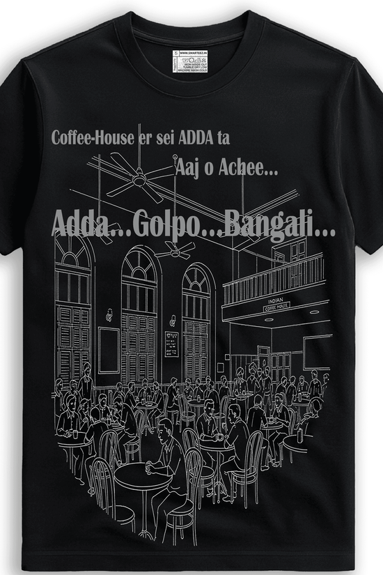 Bengali Adda Coffee House T-Shirt - Celebrate Kolkata Coffee Culture