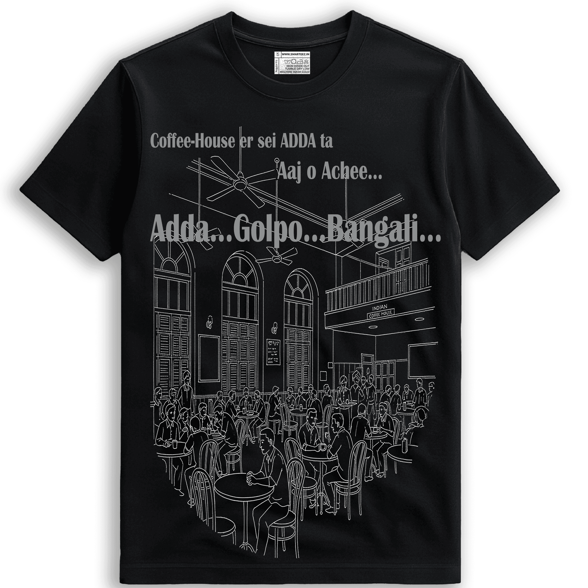 Bengali Adda Coffee House T-Shirt - Celebrate Kolkata Coffee Culture
