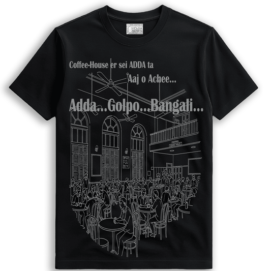 Bengali Adda Coffee House T-Shirt - Celebrate Kolkata Coffee Culture