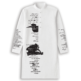 Rabindranath Tagore Manuscript inspired White Cotton Panjabi - Heritage Art Kurta