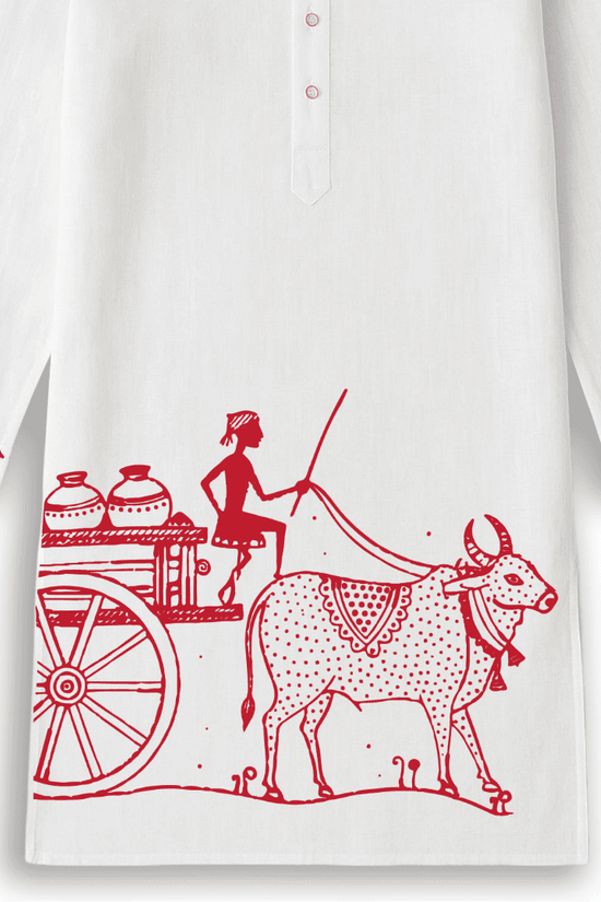 Kumor Parar Gorur Gari- Rabindranath Tagore Folk Art Kurta for Men