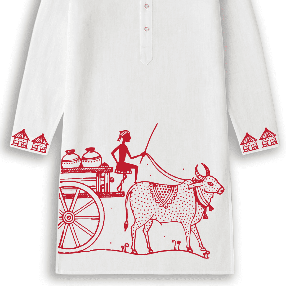 Kumor Parar Gorur Gari- Rabindranath Tagore Folk Art Kurta for Men