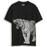Royal Bengal Tiger Animal T-Shirt in oversized unisex fit featuring a roaring tiger graphic on the front, perfect for wildlife lovers and collectors.