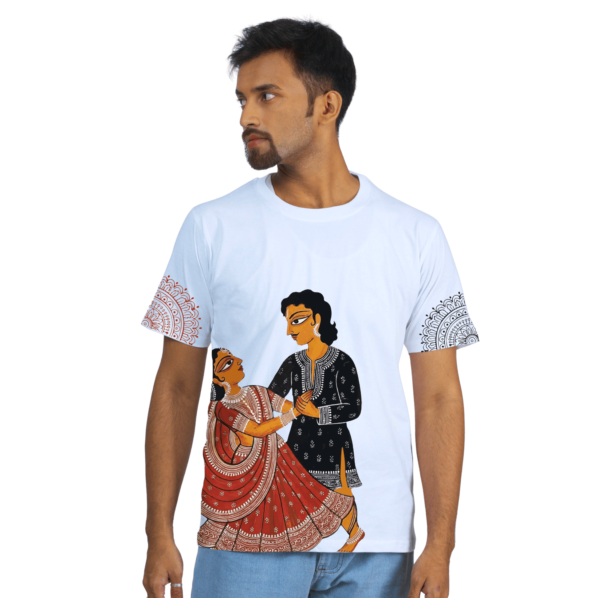 Babu Bibi Sambad-Bengali Kalighat Patachitra Style T-shirt