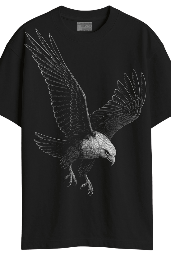 Eagle Graphic Oversized T-Shirt for Wildlife Art Lovers
