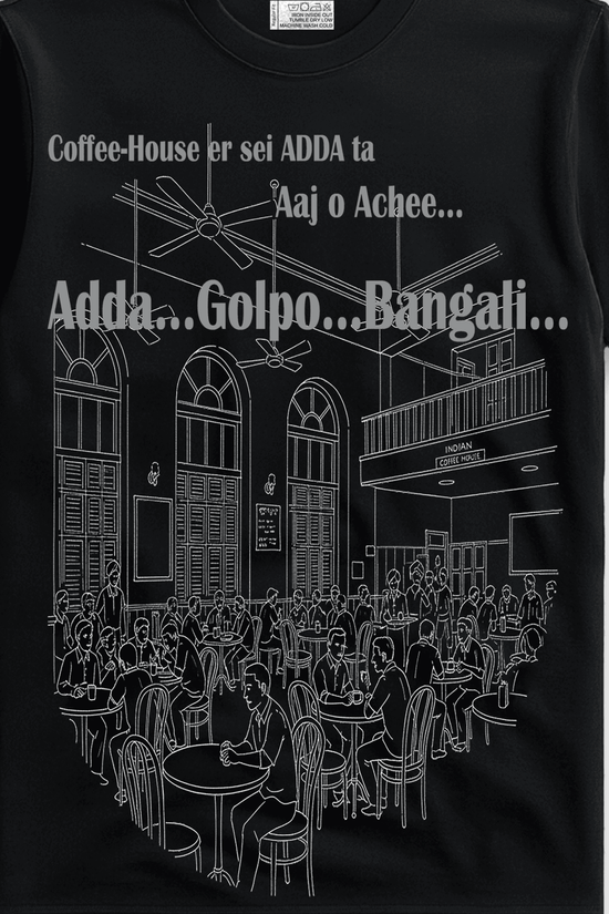 Bengali Adda Coffee House T-Shirt - Celebrate Kolkata Coffee Culture
