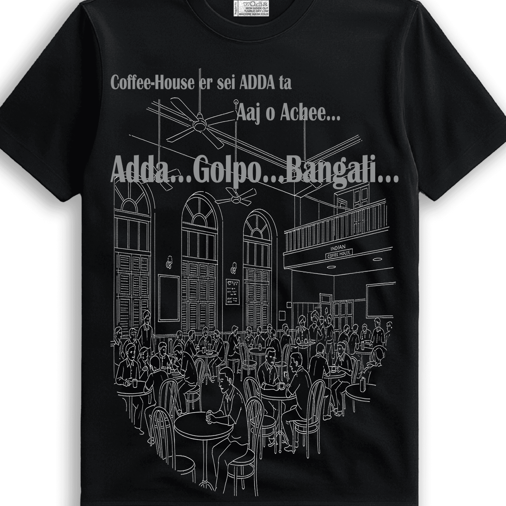 Bengali Adda Coffee House T-Shirt - Celebrate Kolkata Coffee Culture