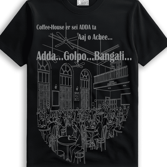 Bengali Adda Coffee House T-Shirt - Celebrate Kolkata Coffee Culture