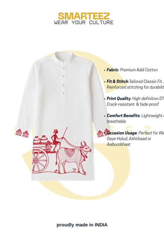 Kumor Parar Gorur Gari- Rabindranath Tagore Folk Art Kurta for Men