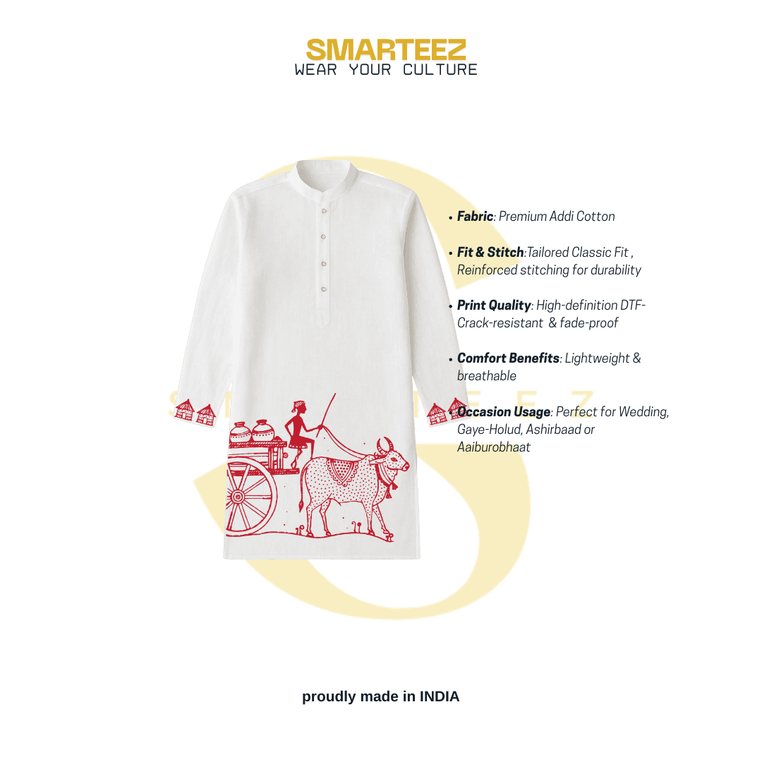 Kumor Parar Gorur Gari- Rabindranath Tagore Folk Art Kurta for Men