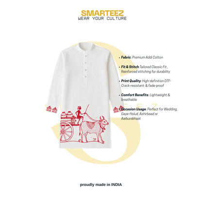 Kumor Parar Gorur Gari- Rabindranath Tagore Folk Art Kurta for Men