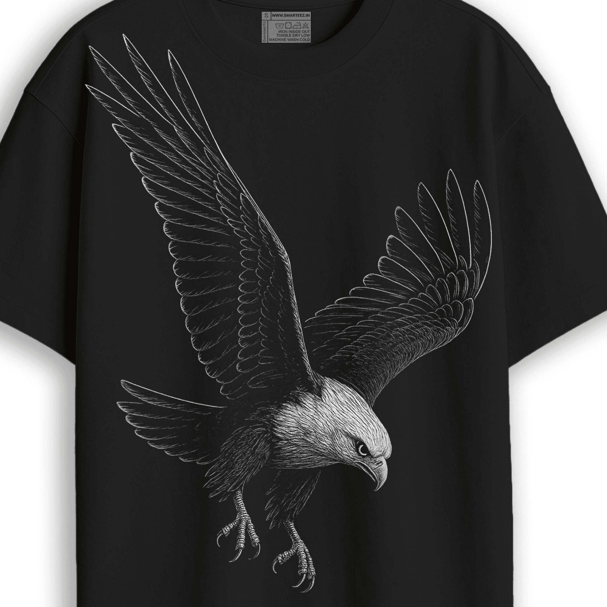 Eagle Graphic Oversized T-Shirt for Wildlife Art Lovers
