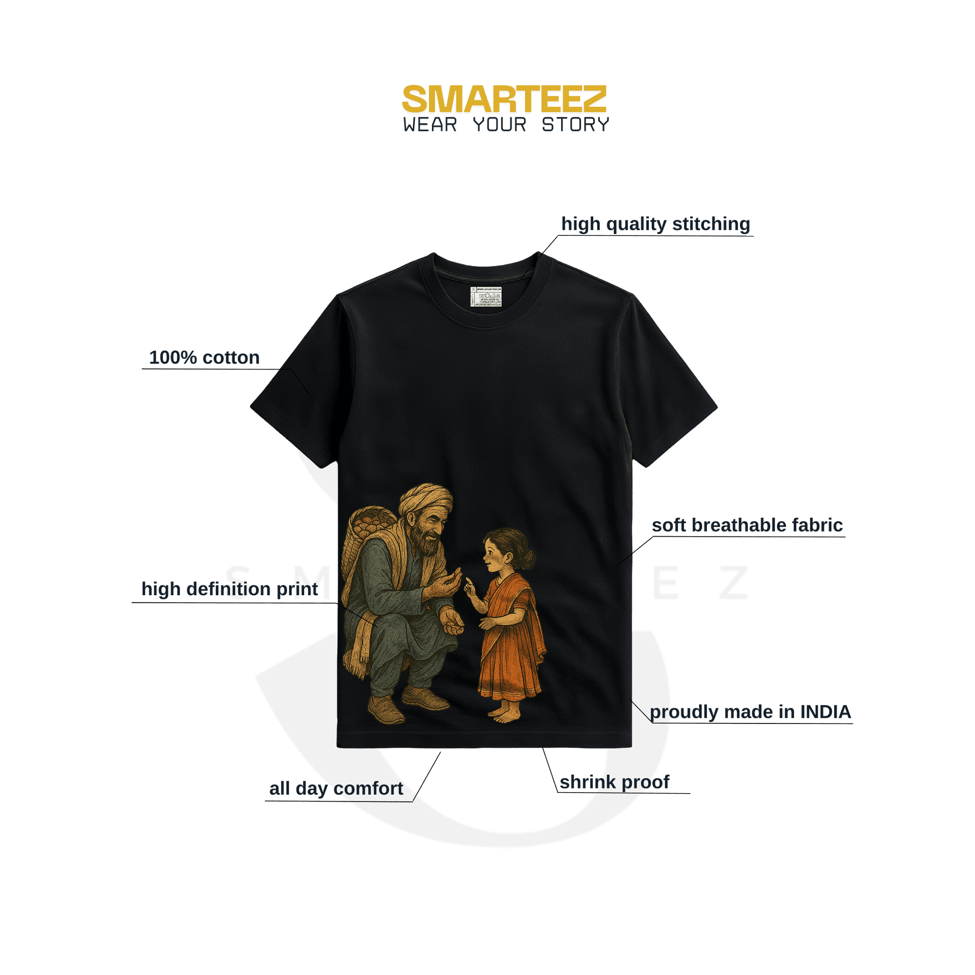 Kabuliwala Art T-Shirt: Rabindranath Tagore Inspired Literary Fashion