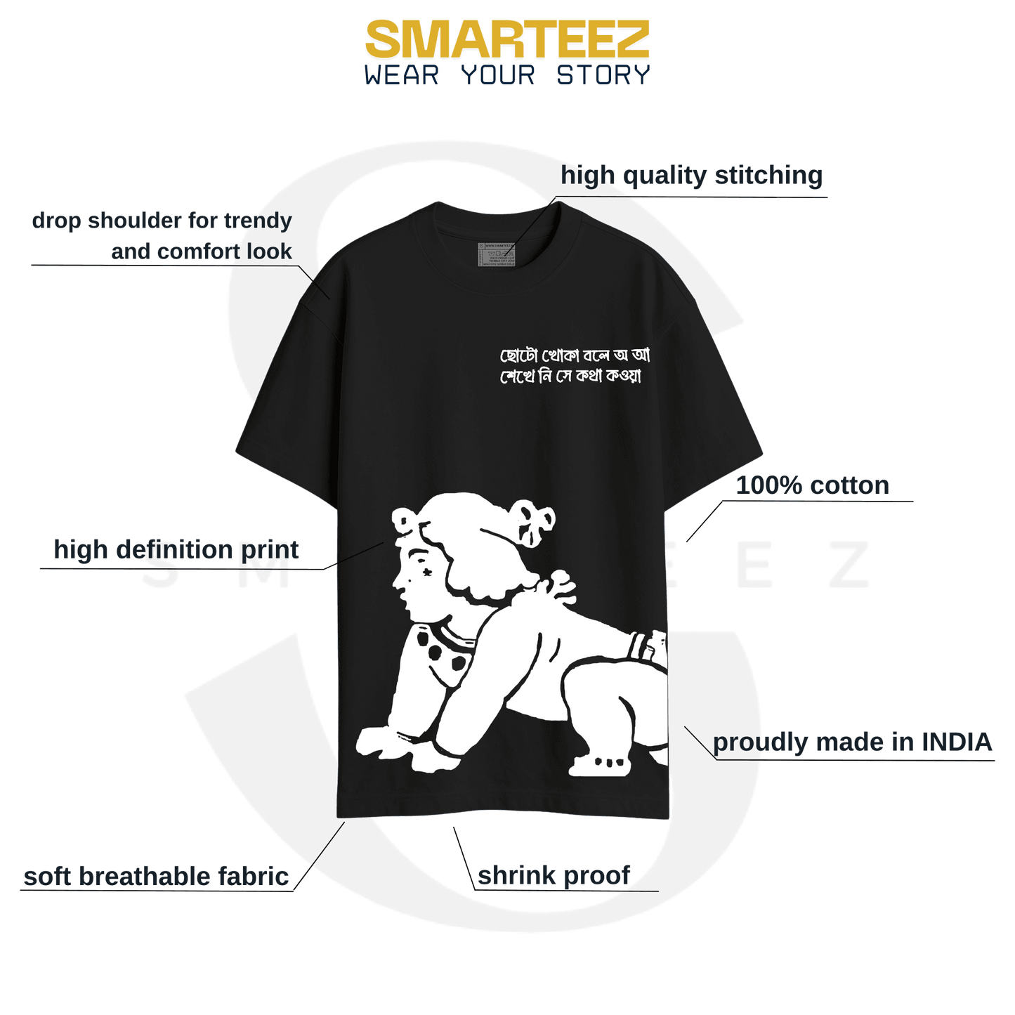 Chhoto Khoka Boley Oversized T-Shirt Inspired by Tagore's Sahaj Path