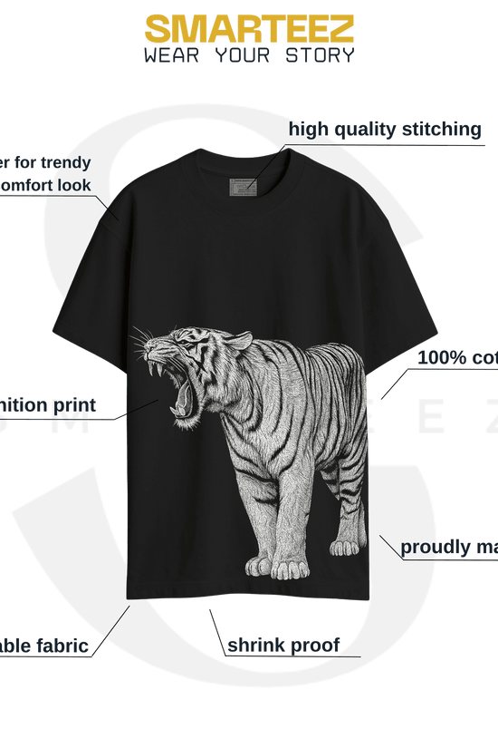 Royal Bengal Tiger T-Shirt for Wildlife Lovers - Unisex Oversized Tee