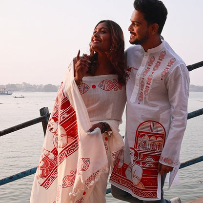 16 Ana Bangali - Panjabi + Saree Combo