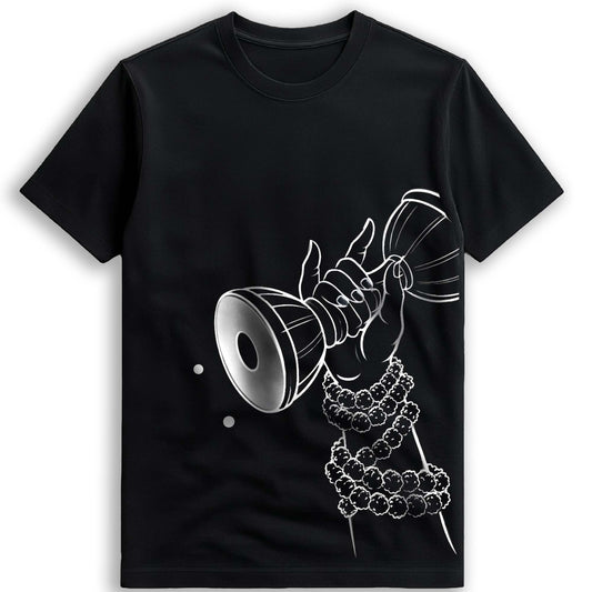 Shiva Damru Minimalist Cotton T-Shirt | Premium Regular Fit Tee