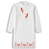 Jagannath Rath & Tilak White Cotton Kurta (Panjabi) for Men