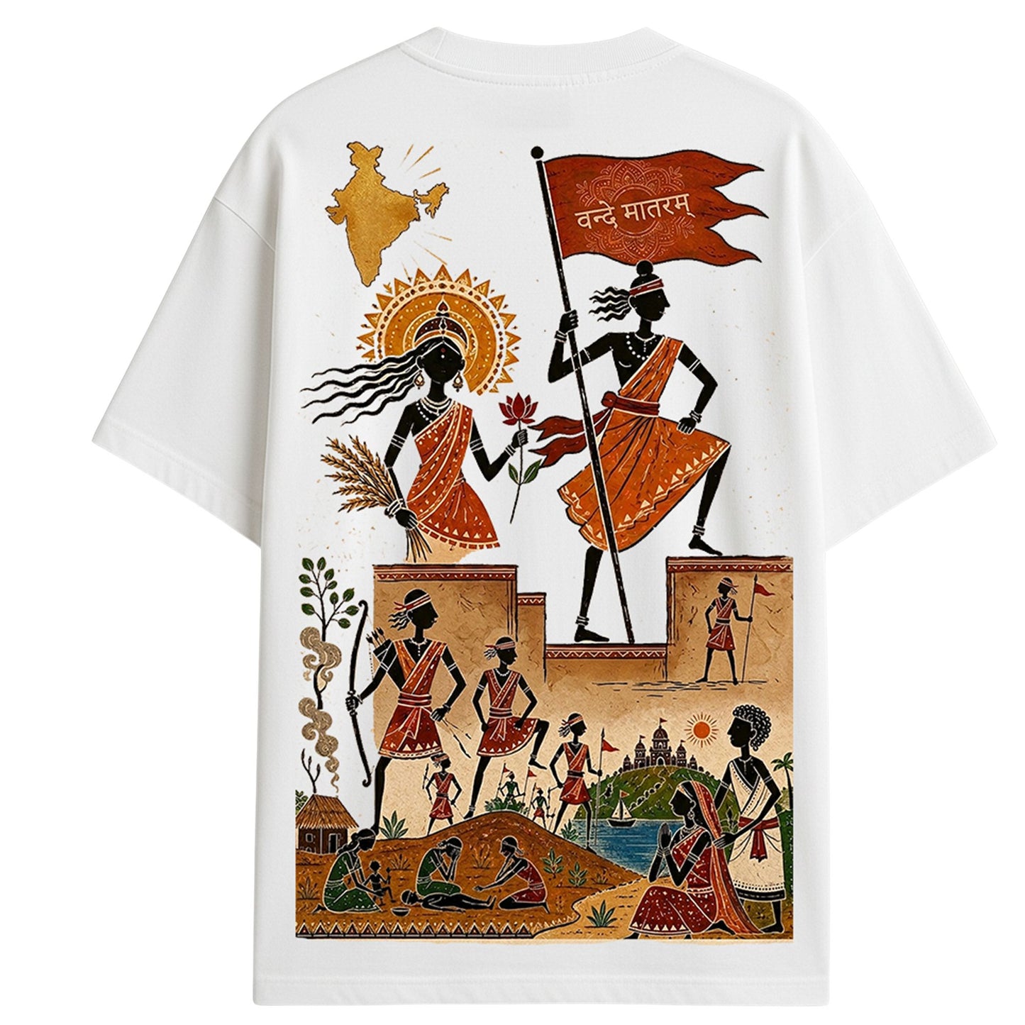 Anandamath - Tribute to Bankim Chandra Chattopadhyay | Bengali Literary Heritage Oversized T-Shirt