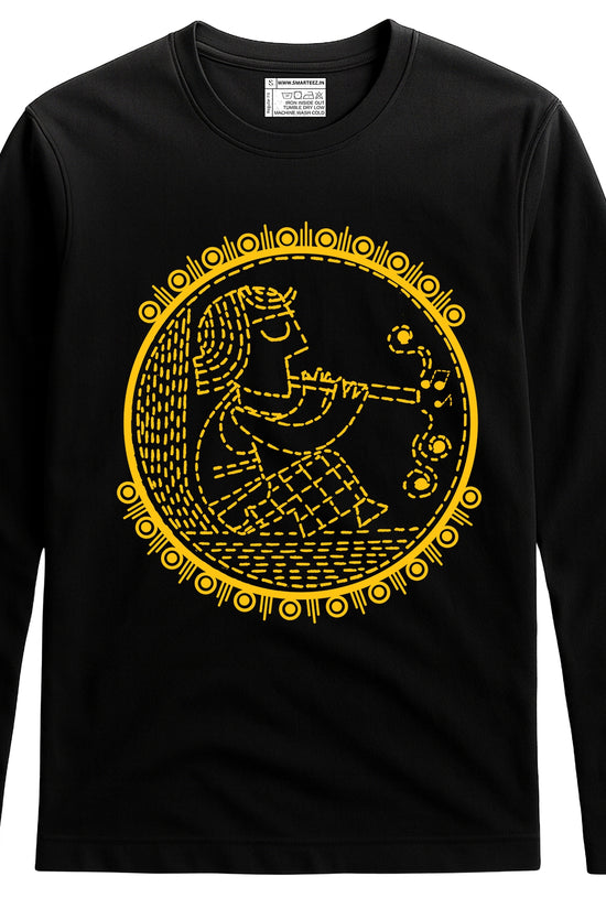 Banshiwala – Bengali Folk Motif Full Sleeves Graphic T-Shirt | Unisex Fit