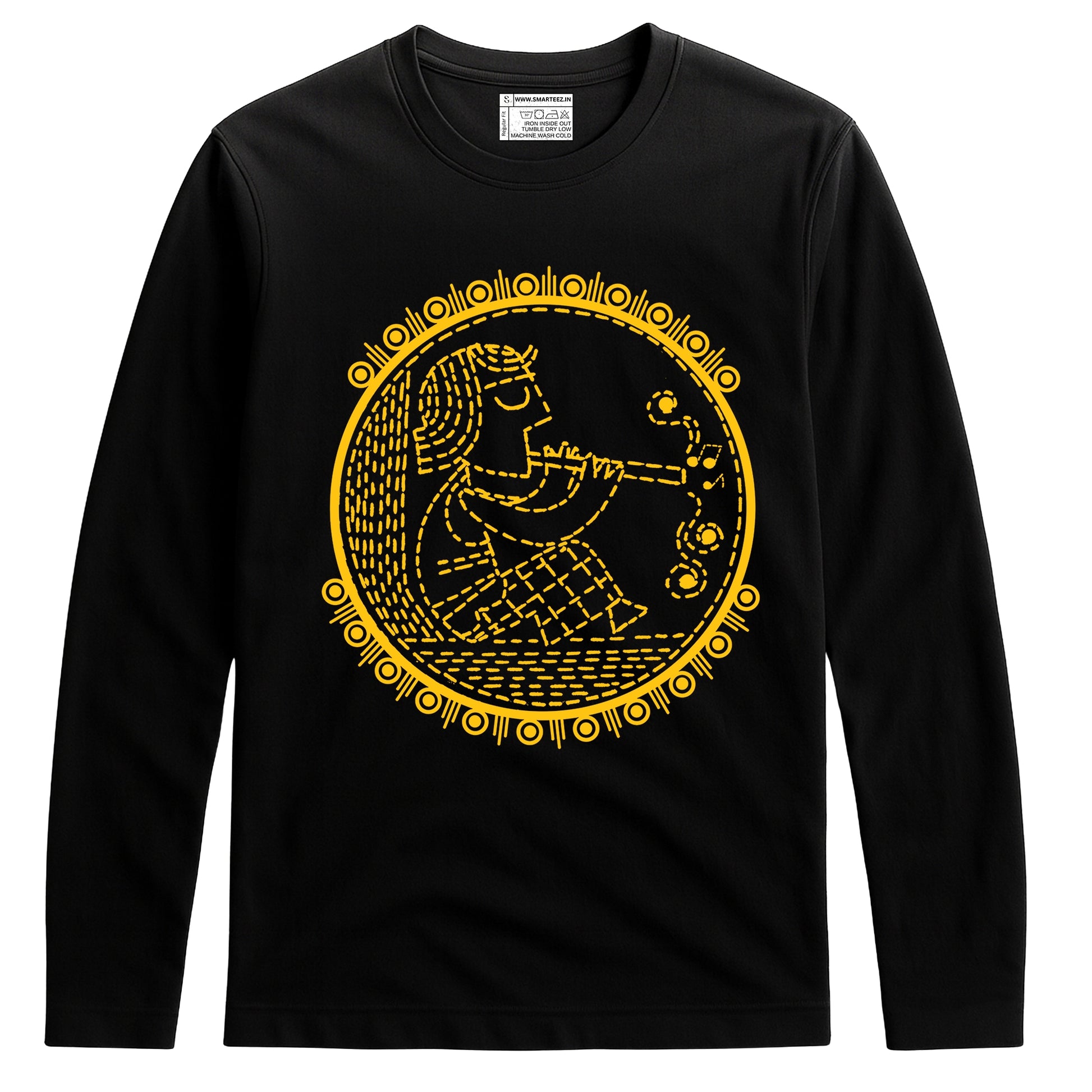 Banshiwala – Bengali Folk Motif Full Sleeves Graphic T-Shirt | Unisex Fit