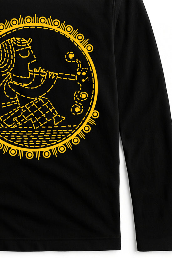 Banshiwala – Bengali Folk Motif Full Sleeves Graphic T-Shirt | Unisex Fit