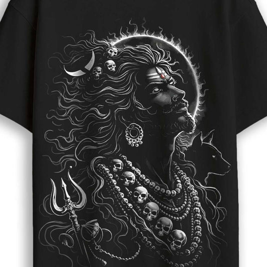Mahakal Rudra Avatar Oversized Cotton T-Shirt - Lord Shiva Graphic Tee