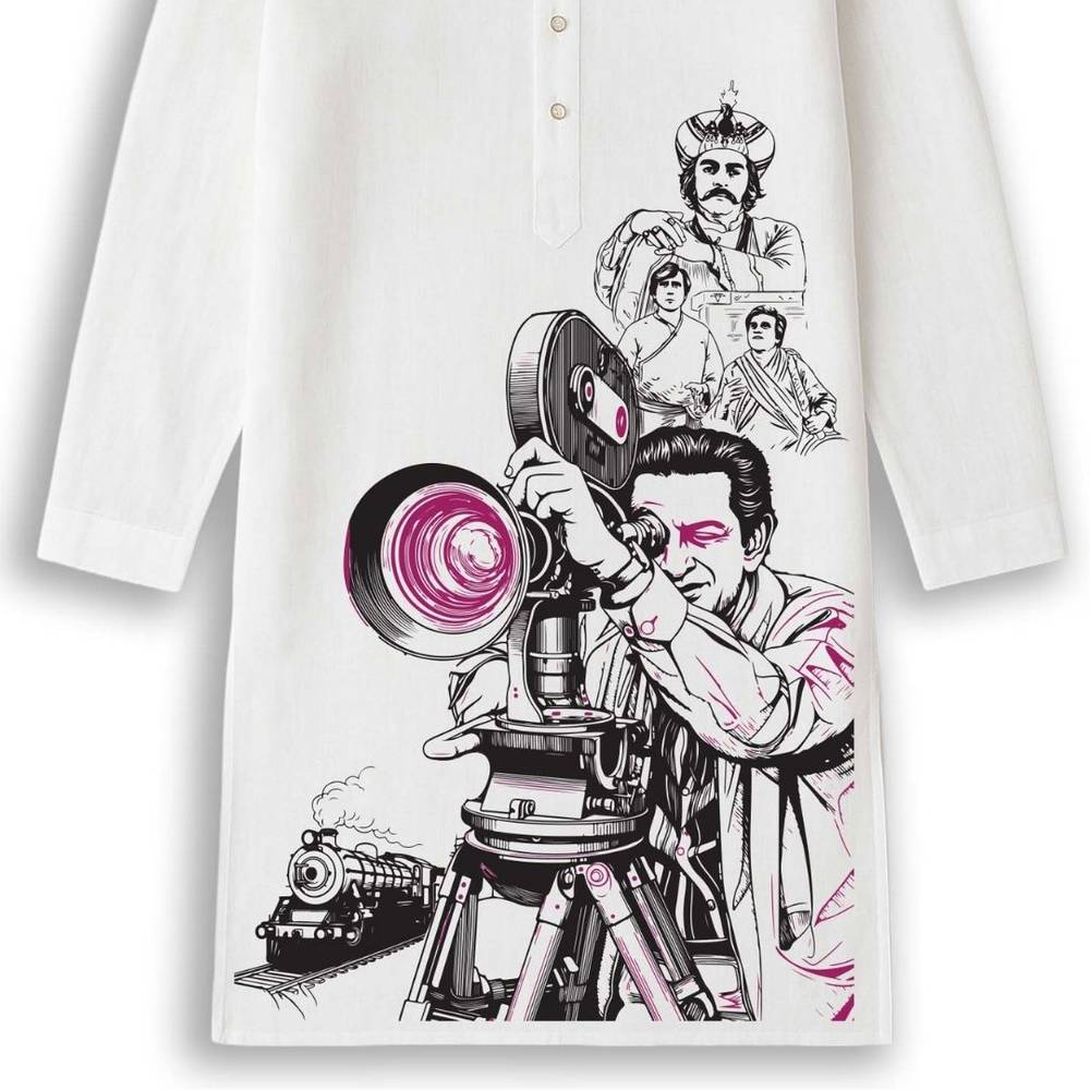 Satyajit Ray Panjabi — The Filmmaker's Eye on White Pure Cotton Panjabi | Wearable Bengali Heritage