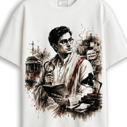 Satyanweshi Byomkesh Ink Art Oversized T-Shirt – Unisex