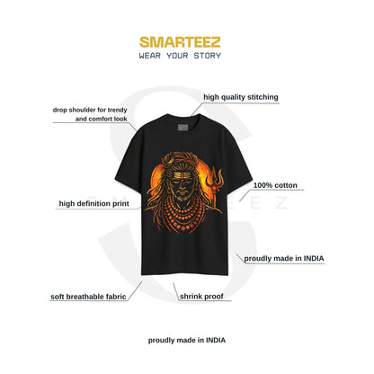 Mahadev Adiyogi Fire Edition Oversized T-Shirt | 220 GSM Premium Cotton